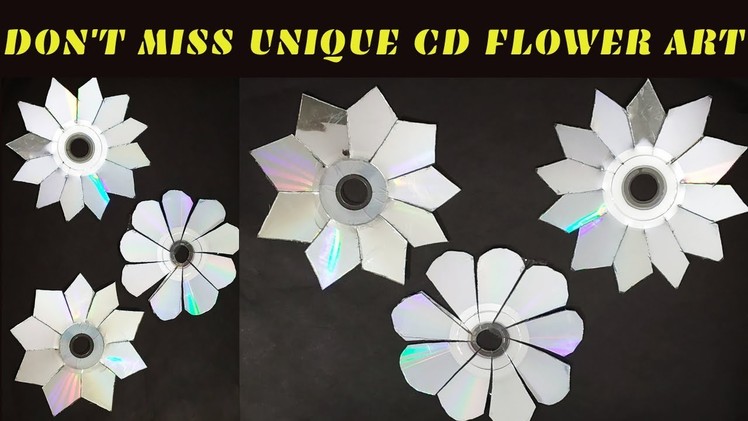 DIY:CD Wall Decals|OLD CD FLOWERS|HOW TO USE OLD CD|MIRROR FLOWERS FROM CD|CD CRAFT IDEA-Don't Miss
