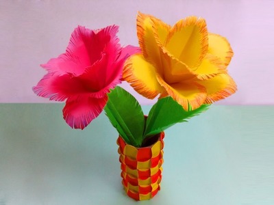 DIY: Making Paper Flowers Decoration Ideas - Very Easy Paper Flowers Decoration at Home