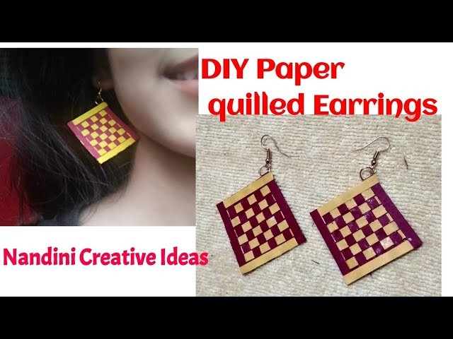 DIY Paper quilled Earrings.How To Make Paper Quilling Earrings Step By Step