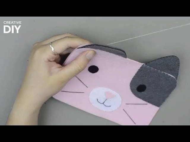 DIY Pencil Case Cute Cat From Felt | DIY Back to School Supplies