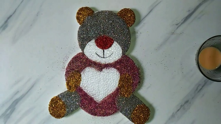 How to carve teddy bear on thermocol. Diy teddy bear from waste thermocol. Easy wall hanging idea