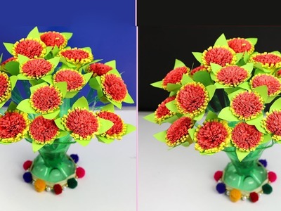 NEW FLOWER PLASTIC BOTTLE & PAPER GULDATSA.NEW DESIGN DIY CRAFTS