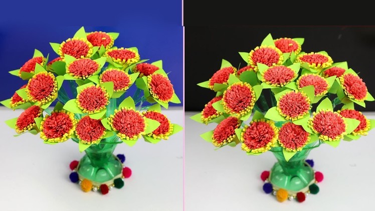 NEW FLOWER PLASTIC BOTTLE & PAPER GULDATSA.NEW DESIGN DIY CRAFTS