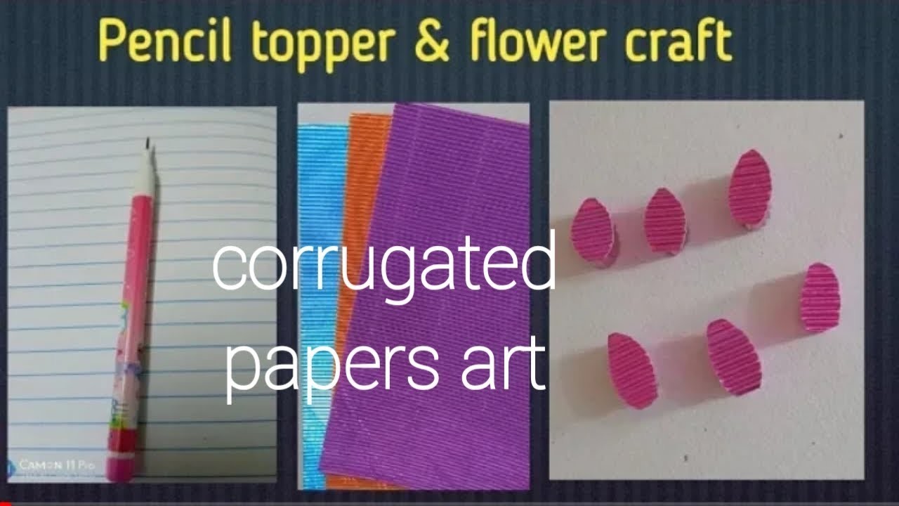 kids pencil topper and flower from the currogated papers paper flower pencil topper