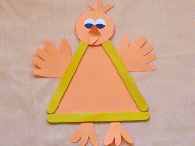 Simple Paper Crafts for Kids | DIY Easy Popsicle Stick Bird