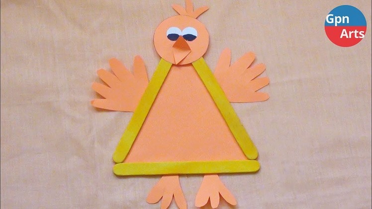 Simple Paper Crafts for Kids | DIY Easy Popsicle Stick Bird
