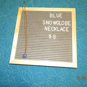 Snowglobe Necklace- Blue