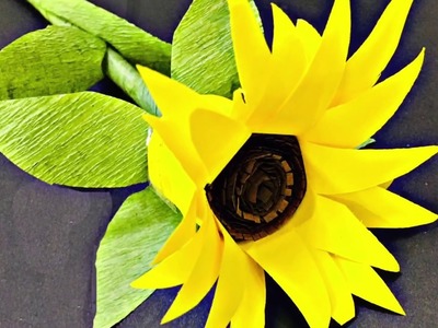 Sunflower DIY | Handmade Crepe Paper Flower | Beautiful Sunflower DIY
