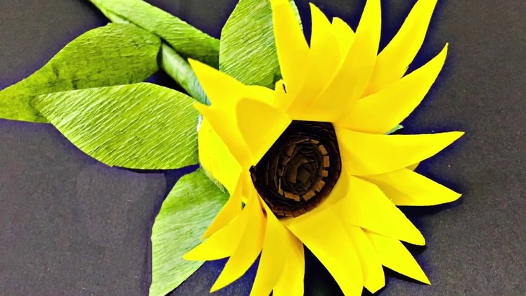 Sunflower DIY | Handmade Crepe Paper Flower | Beautiful Sunflower DIY