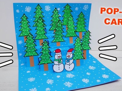3D Christmas Pop Up Card - Tutorial. Pop Up Card: Christmas Greeting Card.