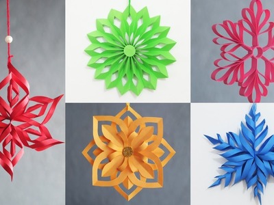6 Easy and Attractive Paper Snowflake Wall Hangings - DIY Christmas Paper Decoration Ideas