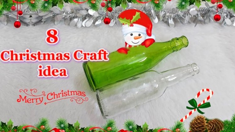 8 Christmas glass bottle decoration idea Step by step at home | DIY Christmas craft idea????157