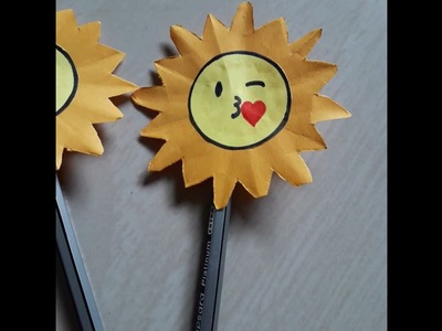 Beautiful emoji for kids | simple kiss emoji | easy emoji | emoji | paper craft | pencil decoration