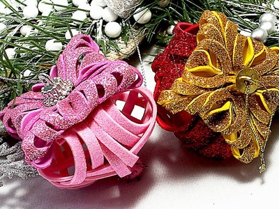 Christmas Craft Ideas with glitter foam | Diy Christmas Tree ornaments | Christmas decorations