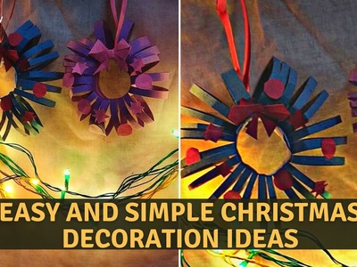 Christmas decoration ideas | DIY Paper craft for school | Paper Christmas Wreath, #christmas #shorts
