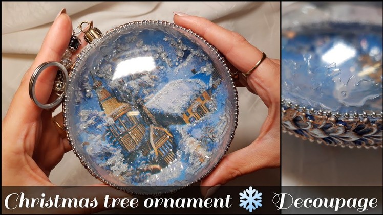 Christmas tree ornament ???? Decoupage tutorial