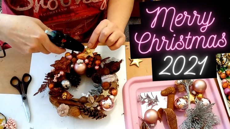 Christmas wreath making - christmas decoration ideas at home 2021 - christmas wreath diy 2021