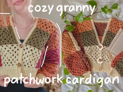 Cozy Cropped Crochet Granny Square Cardigan | Hayhay Crochet