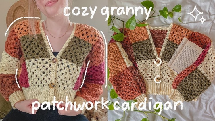 Cozy Cropped Crochet Granny Square Cardigan | Hayhay Crochet