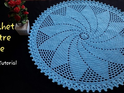 Crochet Centre Piece| Easy Crochet Tutorial | English Crochet Tutorial | Peça central de crochê