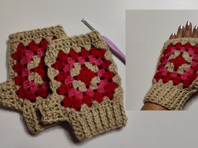 Crochet fingerless gloves making  #crochet# new knitting pattern