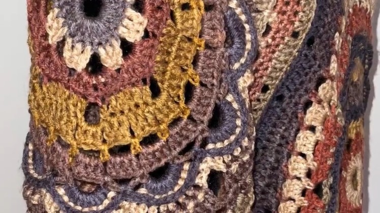 Crochet Mandala Poncho, Warm Bohemian Colors part 2 ????????