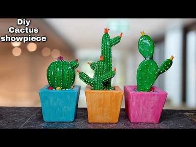 DIY Cactus.Diy Cactus Making With Waste materials.Room Decoration Idea.Amazing Craft idea showpiece????