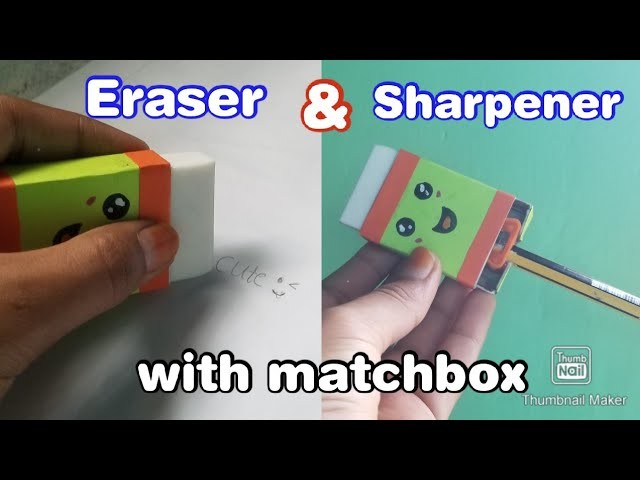 Diy eraser and sharpener box | with matchbox | easy crafts | juhus craft media
