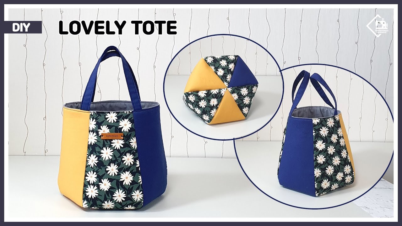 DIY Make a hexagonshaped tote bag. free pattern. sewing tutorial