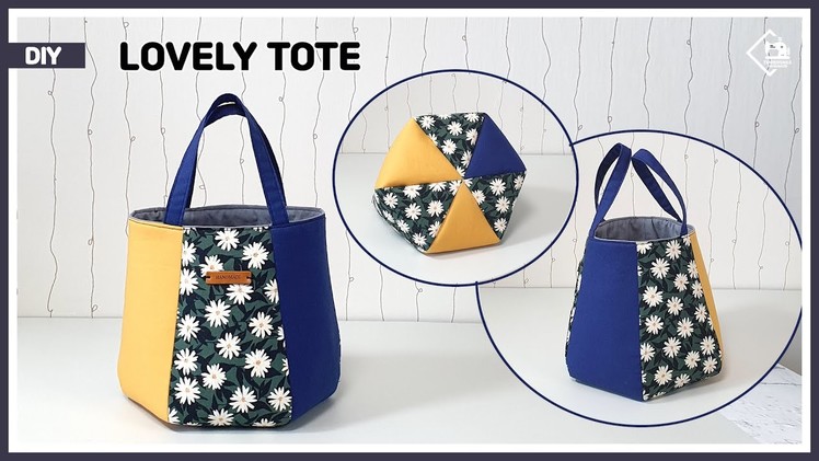 DIY Make a hexagon-shaped tote bag. free pattern. sewing tutorial [Tendersmile Handmade]