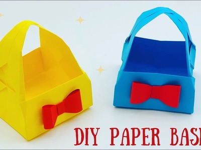 DIY MINI PAPER BASKET. Origami Basket DIY. Paper Craft. Easy kids craft ideas. Paper Craft New