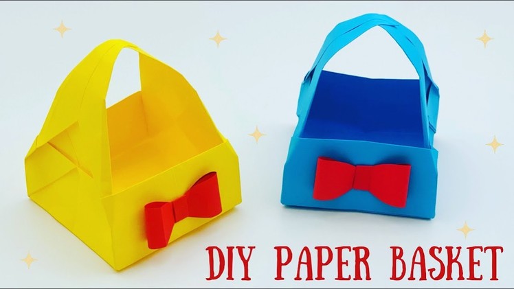DIY MINI PAPER BASKET. Origami Basket DIY. Paper Craft. Easy kids craft ideas. Paper Craft New