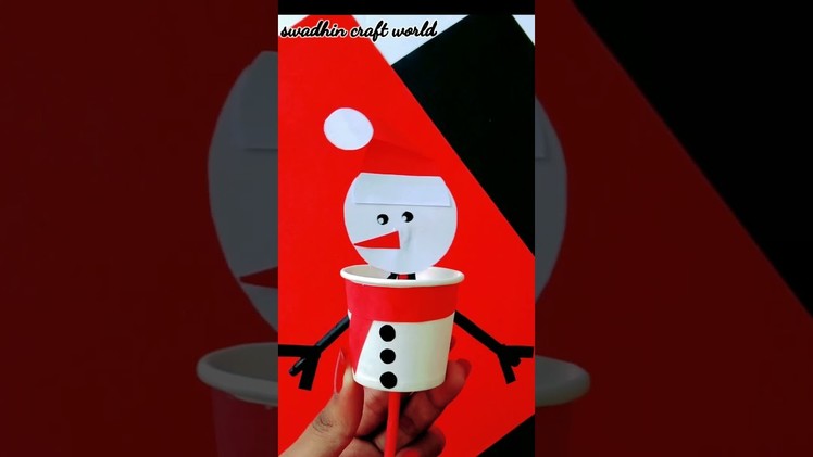 DIY Snowman ☃️ with paper cup. Amazing paper craft ideas#shorts #diy #swadhincraftworld #snowman