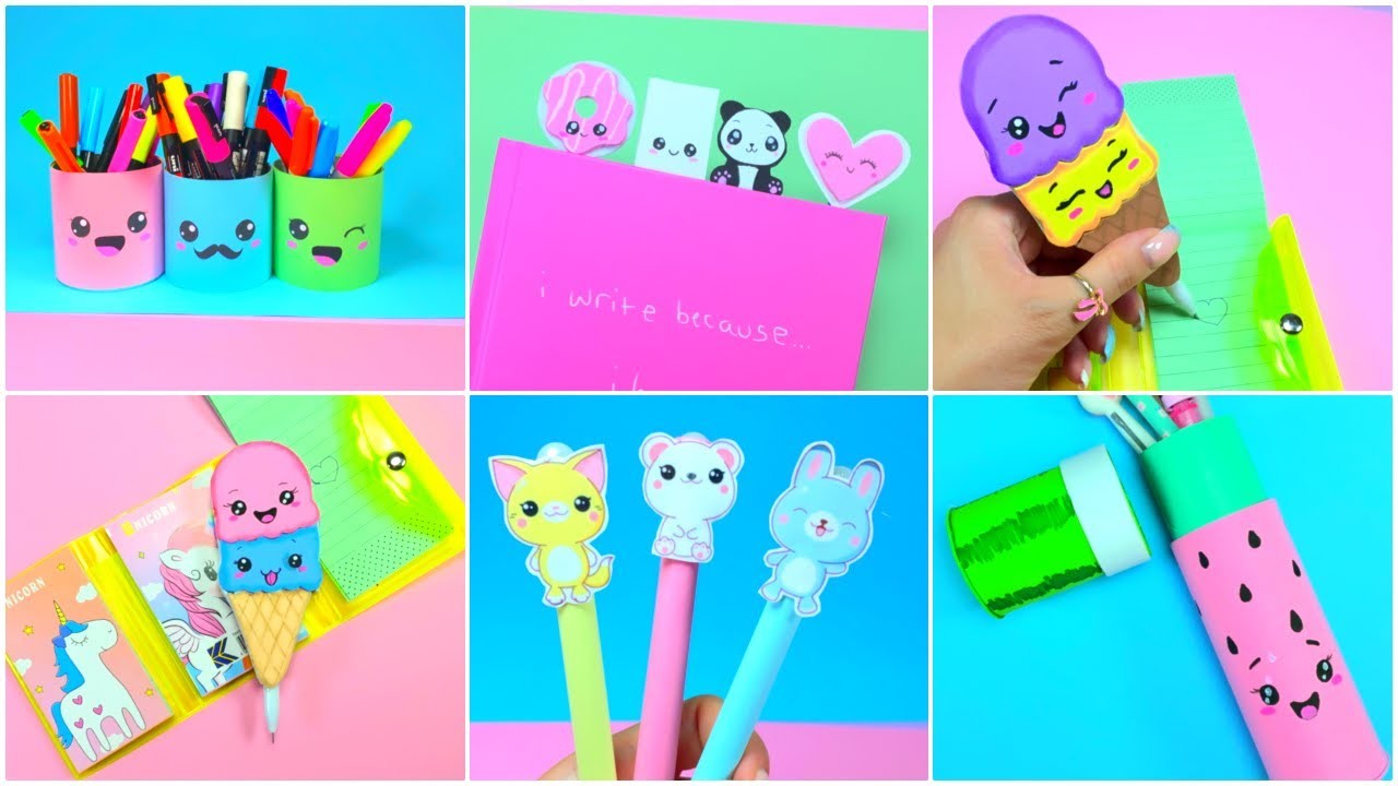 DIY - SUPPORTS DÉCOLE KAWAII SUPER Mignons - Hacks de rentrée des ...