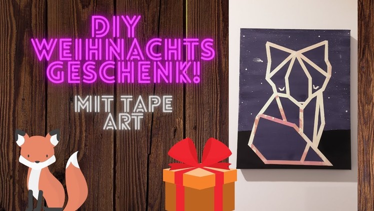 DIY Weihnachstgeschenk basteln Fuchs Bild aus Tape????| Easy How  to create a cute fox using tape ????