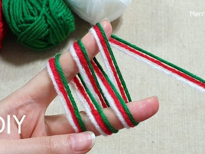 Easy Christmas Decoration Ideas with Woolen yarn - Christmas Tree Ornament Making - DIY Creative art