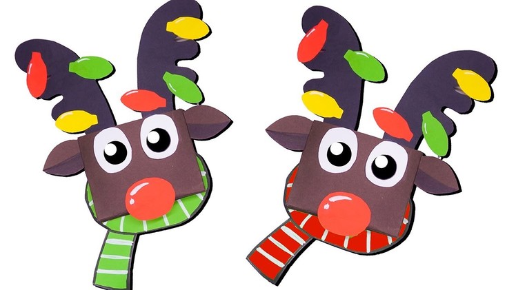 Easy DIY Paper Reindeer Puppet TikTok || Christmas Craft