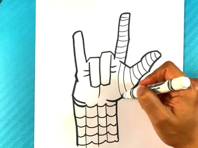 EASY How to Draw SPIDER-MAN HAND