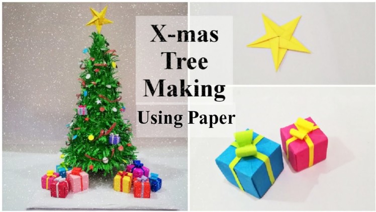 Easy Paper Christmas Tree Making | Xmas Tree | DIY Tutorial |Star - Gift Box Making | Achoose World