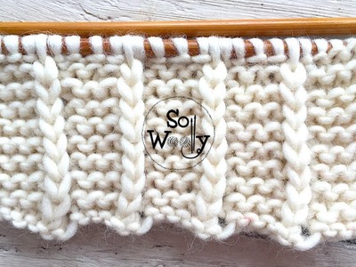 Easy two-row repeat knit stitch, for scarves and blankets (English & Continental method) - So Woolly