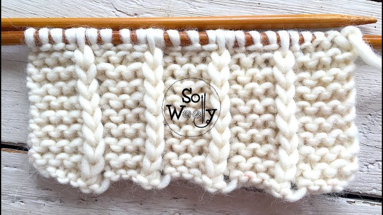 Easy two-row repeat knit stitch, for scarves and blankets (English & Continental method) - So Woolly