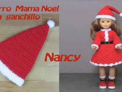 Gorro Mamá Noel a ganchillo o crochet para Nancy