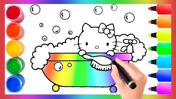 How to Draw kawaii cat in shower | Cómo dibujar un gato kawaii en la ducha | mushuk rasm chizish
