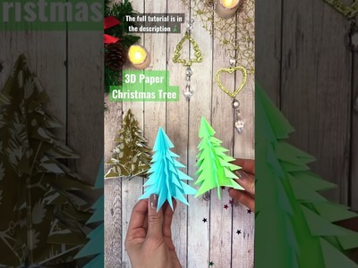 How to make 3D Paper Christmas Tree DIY Easy Origami Paper craft ideas Home Decor #shorts #fyp