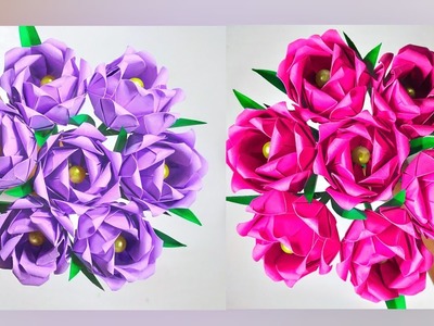 How to make beautiful paper flowers. a4 mal nirmana. kadadasi mal. origami paper flowers