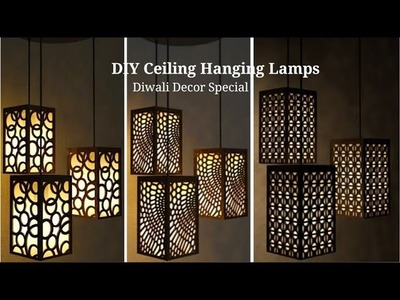 How To make Ceiling Lamp with Waste Cardboard| DIY Hanging Lamp| DIY Cardboard Crafts| #tulikajagga