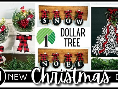 *NEW* DOLLAR TREE CHRISTMAS DIY 2021 | EASY Holiday DIYs | BUFFALO CHECK | Snowflake Wood Slice DIYs