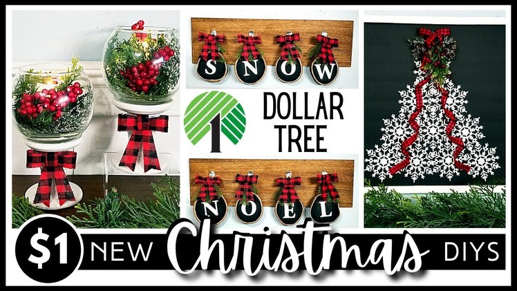 *NEW* DOLLAR TREE CHRISTMAS DIY 2021 | EASY Holiday DIYs | BUFFALO CHECK | Snowflake Wood Slice DIYs