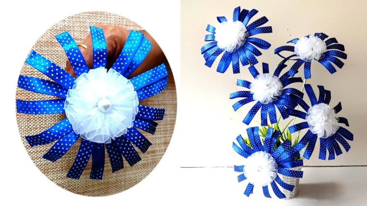 Organza ribbon flowers | flower making | satin ribbon flowers | easy Crafts | DIY | tutorials