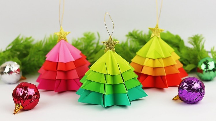 Origami Paper Christmas Tree | How To Make a 3D Christmas Tree | Christmas Crafts